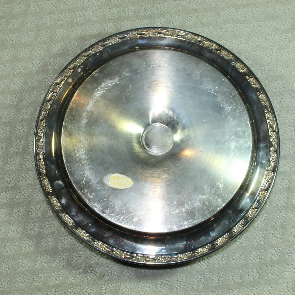 Wm A Rogers Oneida LTD Silversmiths 12” Silver Chip & Dip Platter Serving Tray